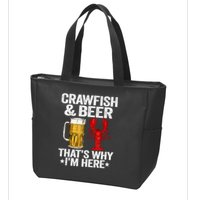 Crawfish & Beer That's Why I'm Here Crayfish Daddy Crawfish Zip Tote Bag