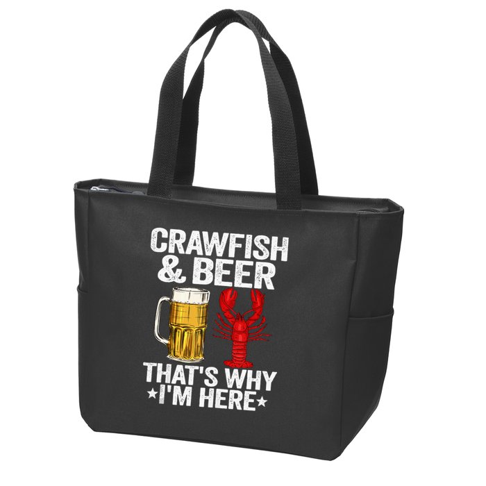 Crawfish & Beer That's Why I'm Here Crayfish Daddy Crawfish Zip Tote Bag