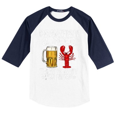 Crawfish & Beer That's Why I'm Here Crayfish Daddy Crawfish Baseball Sleeve Shirt