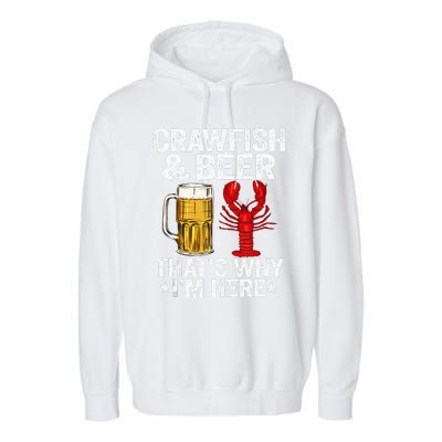 Crawfish & Beer That's Why I'm Here Crayfish Daddy Crawfish Garment-Dyed Fleece Hoodie