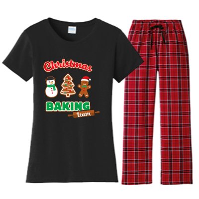 Christmas Baking Team Funny Xmas Cookies Matching Women's Flannel Pajama Set