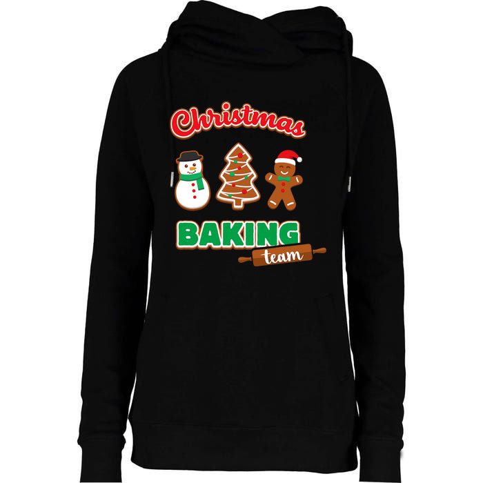 Christmas Baking Team Funny Xmas Cookies Matching Womens Funnel Neck Pullover Hood