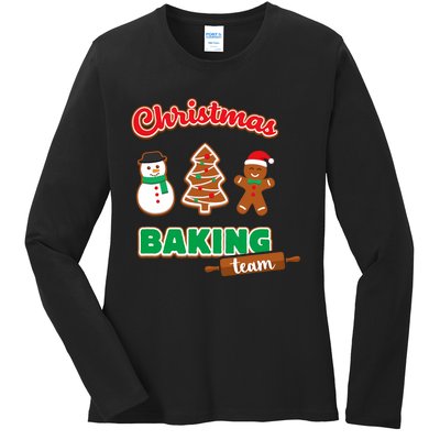 Christmas Baking Team Funny Xmas Cookies Matching Ladies Long Sleeve Shirt