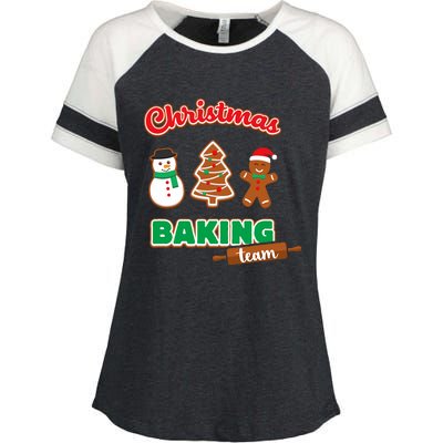 Christmas Baking Team Funny Xmas Cookies Matching Enza Ladies Jersey Colorblock Tee