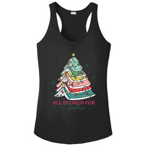 Christmas Book Tree Retro All Booked For Christmas Ladies PosiCharge Competitor Racerback Tank