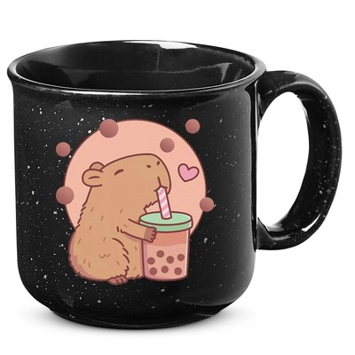 Capybara Bubble Tea Capyboba Boba Milk Tea Lovely Animal 15oz Campfire Ceramic Mug