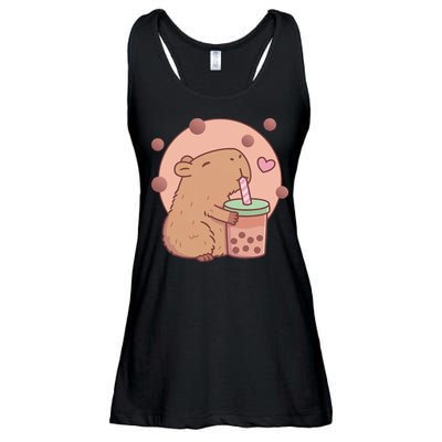 Capybara Bubble Tea Capyboba Boba Milk Tea Lovely Animal Ladies Essential Flowy Tank