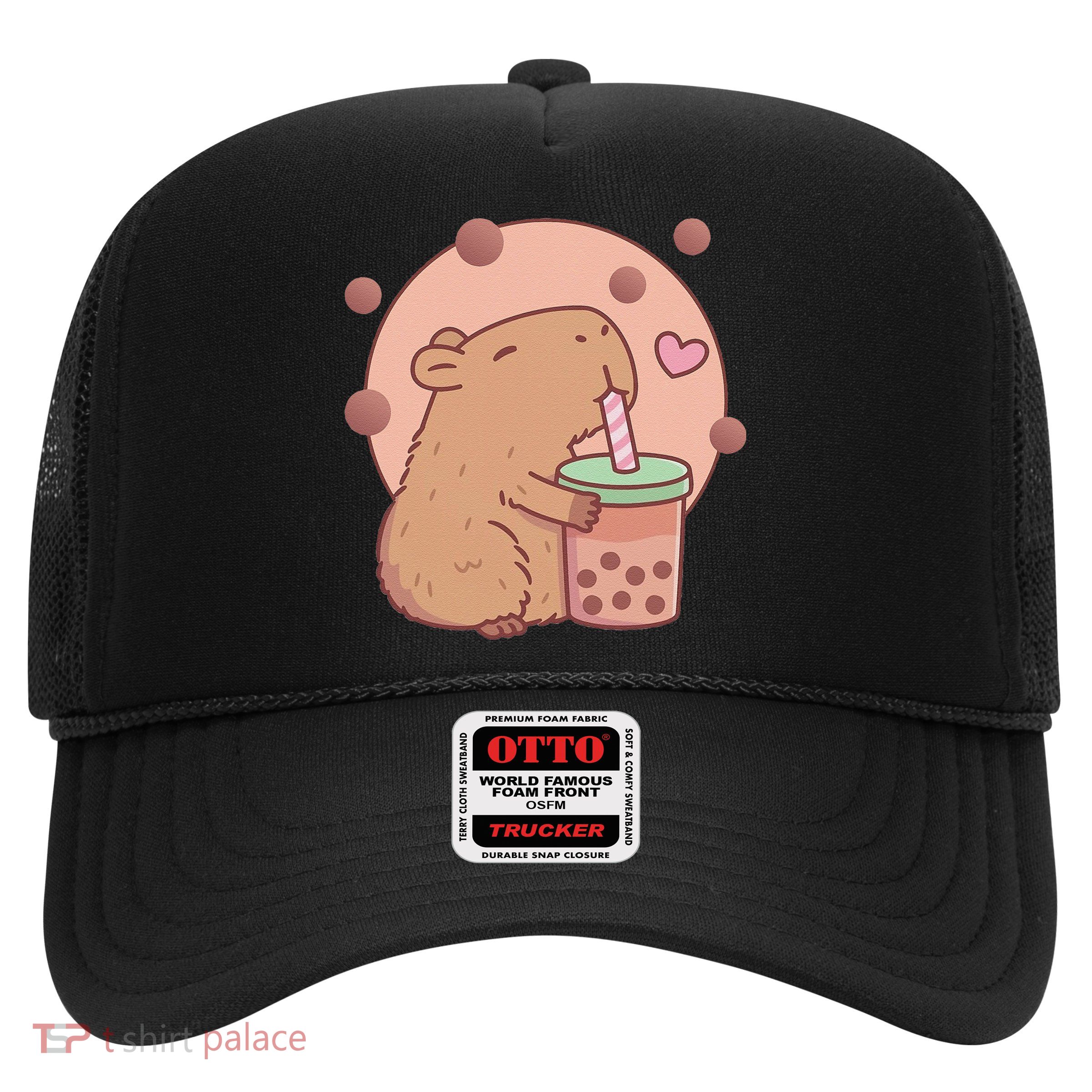 Capybara Bubble Tea Capyboba Boba Milk Tea Lovely Animal Trucker Hat