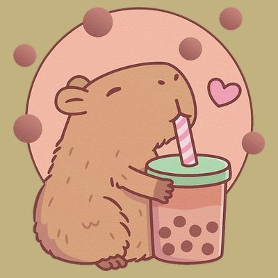Capybara Bubble Tea Capyboba Boba Milk Tea Lovely Animal T-Shirt