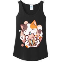 Cat Boba Tea Bubble Tea Anime Kawaii Neko Ladies Essential Tank