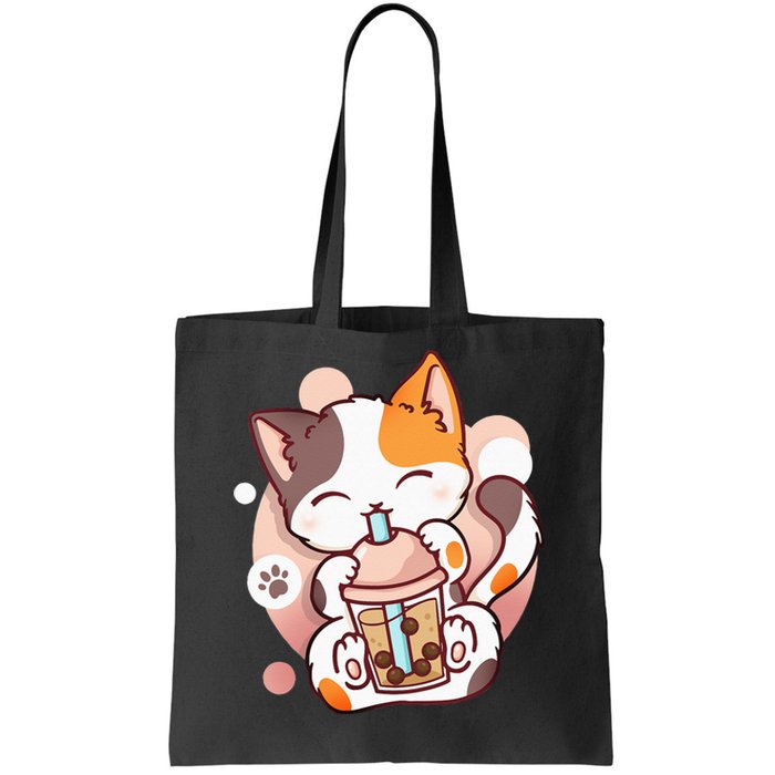 Cat Boba Tea Bubble Tea Anime Kawaii Neko Tote Bag