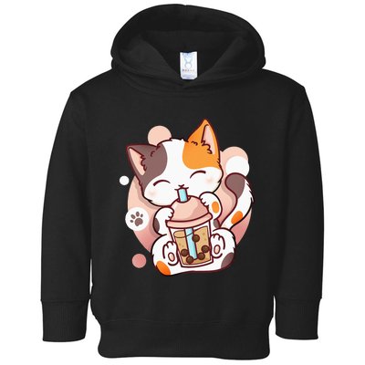 Cat Boba Tea Bubble Tea Anime Kawaii Neko Toddler Hoodie