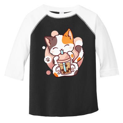 Cat Boba Tea Bubble Tea Anime Kawaii Neko Toddler Fine Jersey T-Shirt