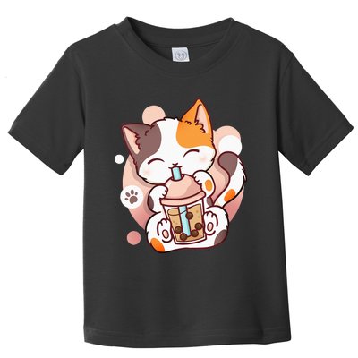 Cat Boba Tea Bubble Tea Anime Kawaii Neko Toddler T-Shirt