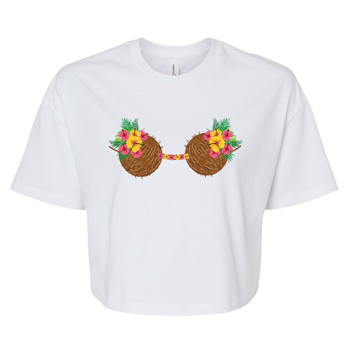 Coconut Bra Tropical Bella+Canvas Jersey Crop Tee