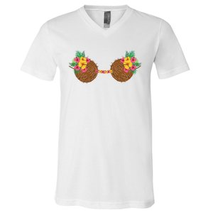 Coconut Bra Tropical V-Neck T-Shirt