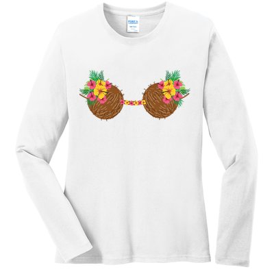 Coconut Bra Tropical Ladies Long Sleeve Shirt