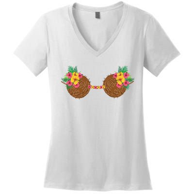 Coconut Bra Tropical Women's V-Neck T-Shirt