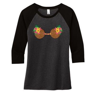 Coconut Bra Tropical Women's Tri-Blend 3/4-Sleeve Raglan Shirt