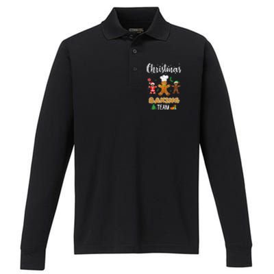 Christmas Baking Team Shirt Gingerbread Cookie Lovers Performance Long Sleeve Polo