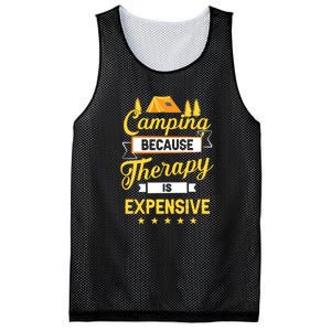 Camping Because Therapy Is Expensive Gift For Camper Mesh Reversible Basketball Jersey Tank