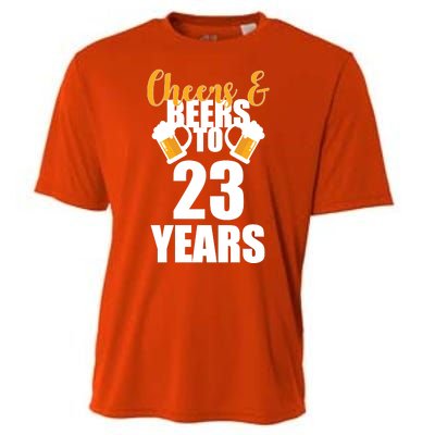 Personalize Cheers & Beers Custom Birthday Year Cooling Performance Crew T-Shirt