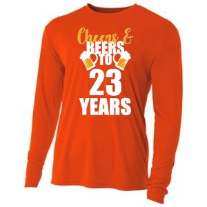 Personalize Cheers & Beers Custom Birthday Year Cooling Performance Long Sleeve Crew