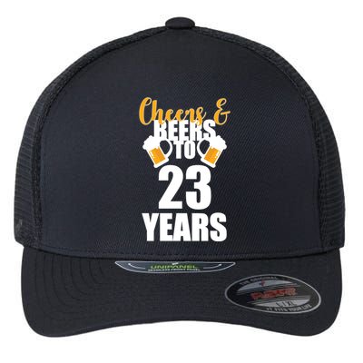 Personalize Cheers & Beers Custom Birthday Year Flexfit Unipanel Trucker Cap