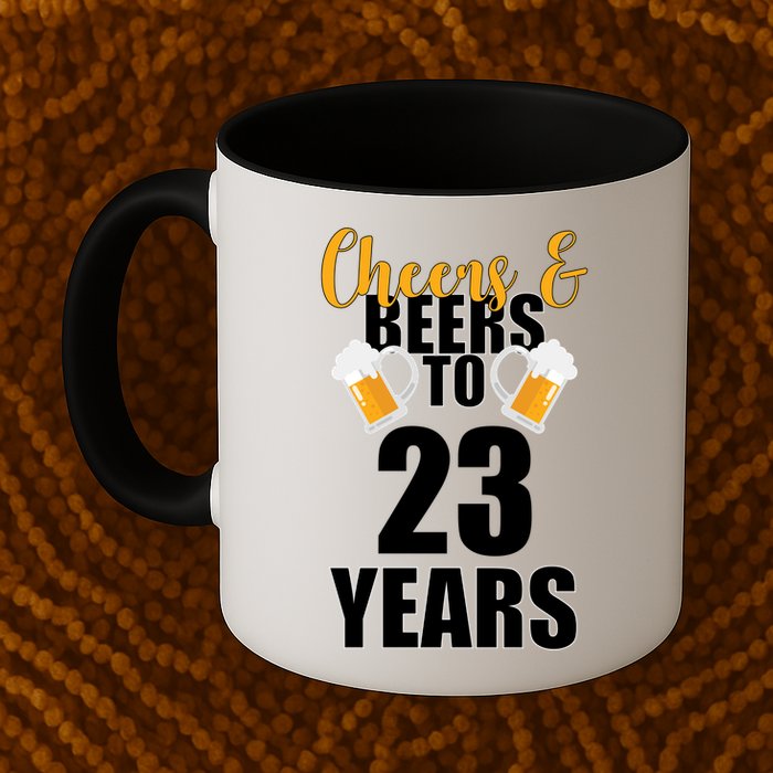 Personalize Cheers & Beers Custom Birthday Year Mug