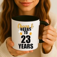 Personalize Cheers & Beers Custom Birthday Year Mug