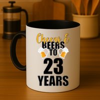 Personalize Cheers & Beers Custom Birthday Year Mug