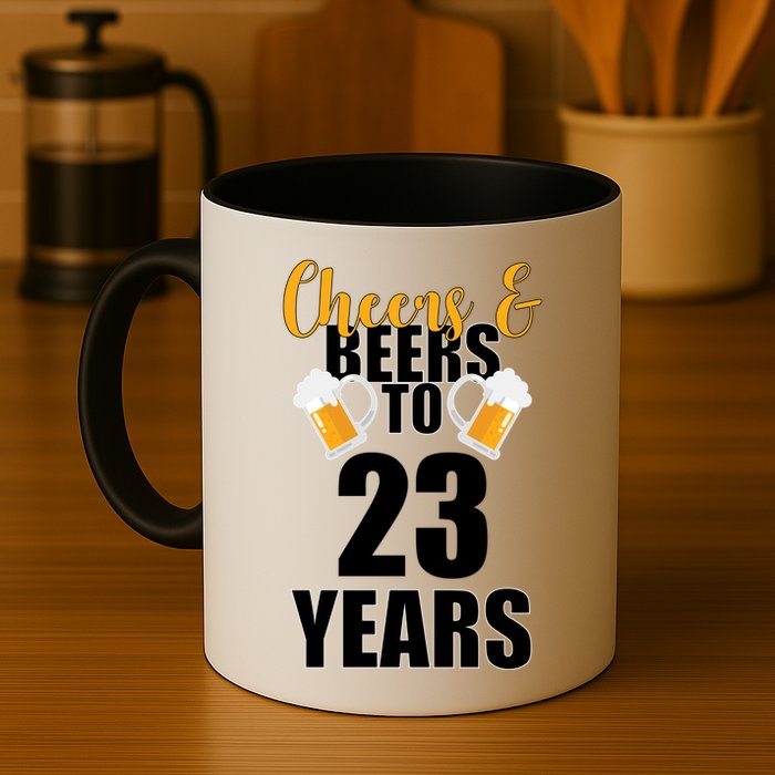 Personalize Cheers & Beers Custom Birthday Year Mug