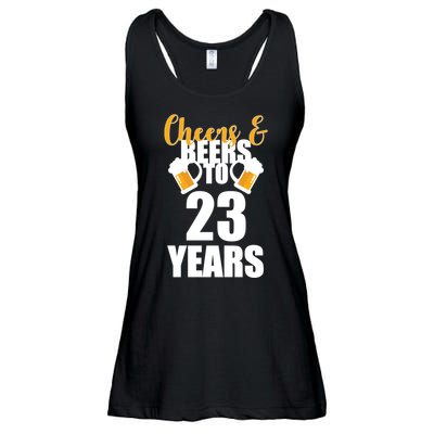 Personalize Cheers & Beers Custom Birthday Year Ladies Essential Flowy Tank