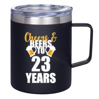 Personalize Cheers & Beers Custom Birthday Year 12oz Stainless Steel Coffee Mug