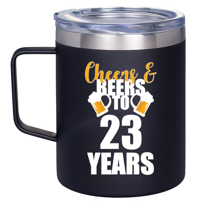 Personalize Cheers & Beers Custom Birthday Year 12oz Stainless Steel Coffee Mug
