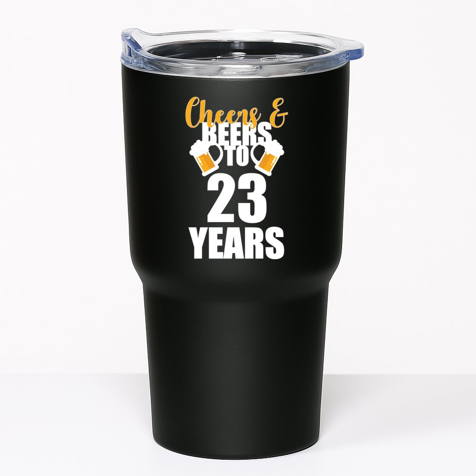 Personalize Cheers & Beers Custom Birthday Year Tumbler