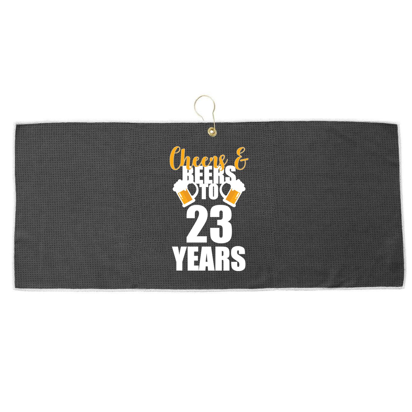 Personalize Cheers & Beers Custom Birthday Year Large Microfiber Waffle Golf Towel