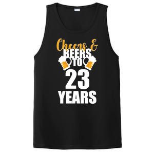 Personalize Cheers & Beers Custom Birthday Year PosiCharge Competitor Tank