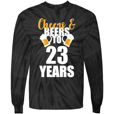 Personalize Cheers & Beers Custom Birthday Year Tie-Dye Long Sleeve Shirt