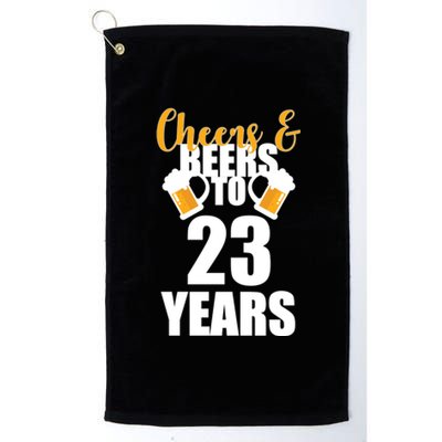 Personalize Cheers & Beers Custom Birthday Year Platinum Collection Golf Towel