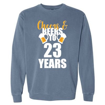 Personalize Cheers & Beers Custom Birthday Year Garment-Dyed Sweatshirt