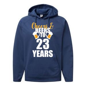 Personalize Cheers & Beers Custom Birthday Year Performance Fleece Hoodie