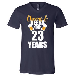 Personalize Cheers & Beers Custom Birthday Year V-Neck T-Shirt