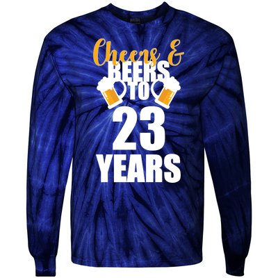 Personalize Cheers & Beers Custom Birthday Year Tie-Dye Long Sleeve Shirt