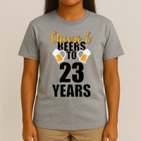 Personalize Cheers & Beers Custom Birthday Year T-Shirt