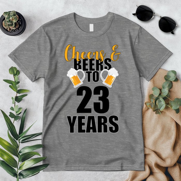 Personalize Cheers & Beers Custom Birthday Year Premium T-Shirt