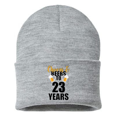 Personalize Cheers & Beers Custom Birthday Year Sustainable Knit Beanie