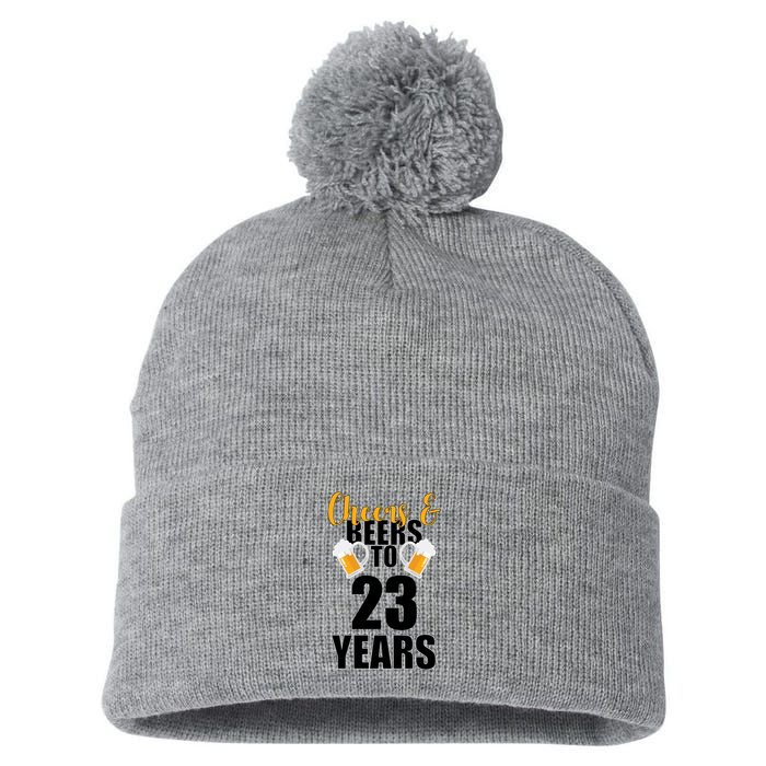 Personalize Cheers & Beers Custom Birthday Year Pom Pom 12in Knit Beanie