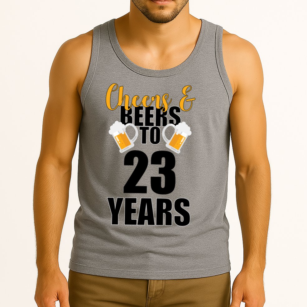 Personalize Cheers & Beers Custom Birthday Year Tank Top