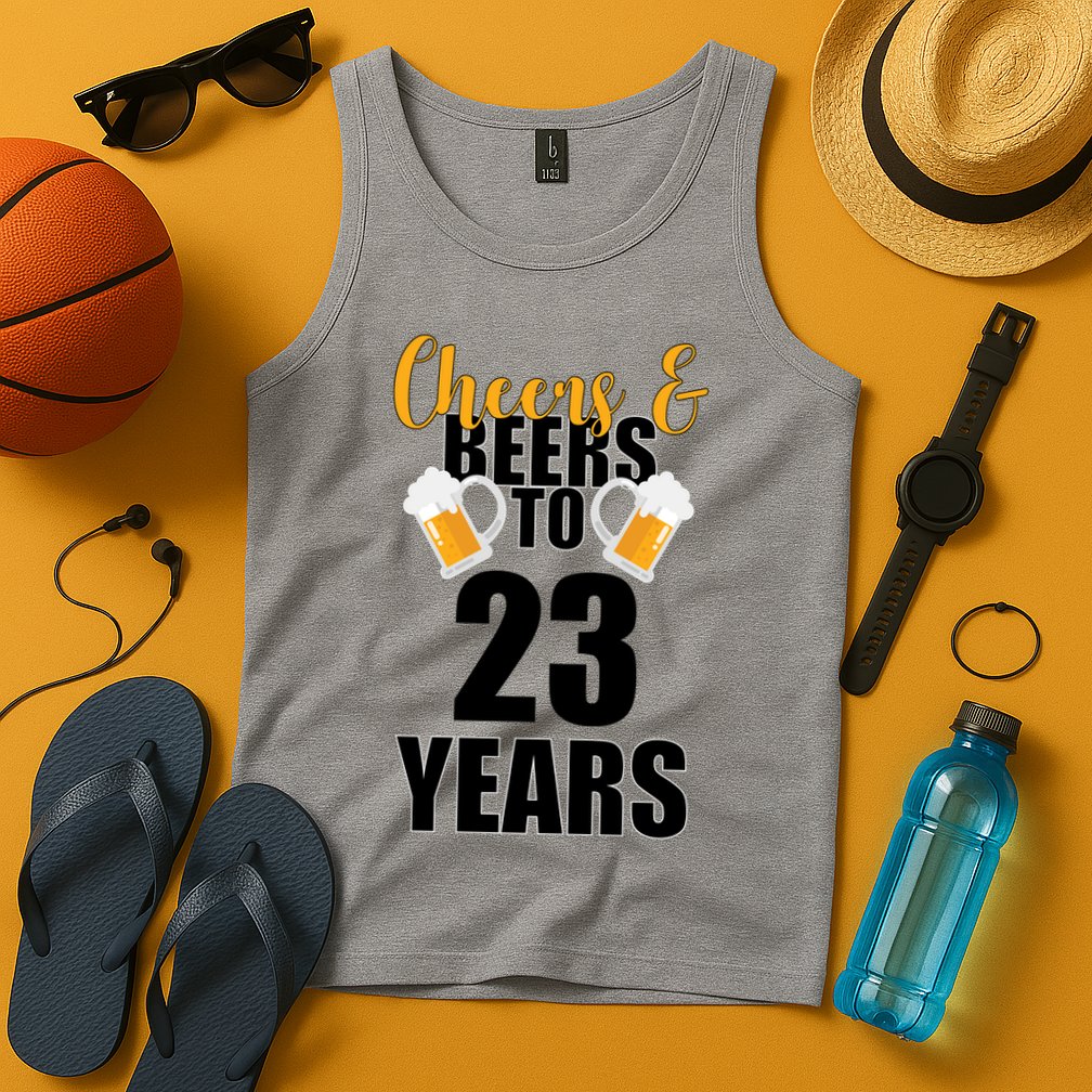 Personalize Cheers & Beers Custom Birthday Year Tank Top